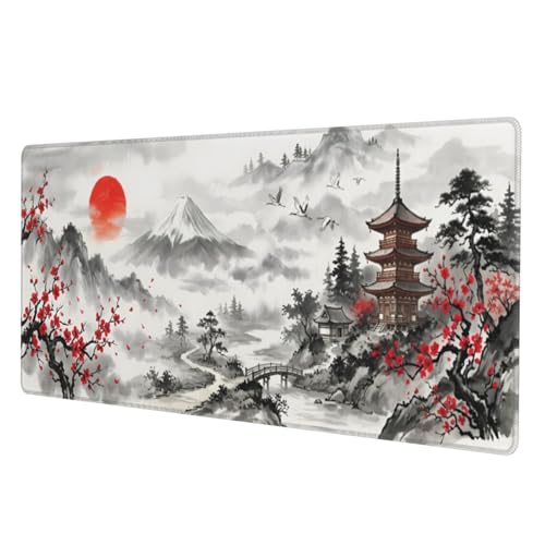 Extended Gaming Mouse Pad, Large Mouse Mat, XL Desk Pad for Keyboard and Mouse, Non-Slip Rubber Base & Stitched Edges for Gamer Office 31.5x11.8 in - color: 17