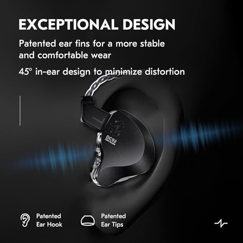 Kinboofi CCZ Solo Silver in Ear Monitor Wired IEM Headphone, DC02 Dual Magnetic Circuit DD HiFi Earphones, Professional HiFi Earphone, Stereo Sound Earbuds, with MIC - color: Silver, size: with MIC