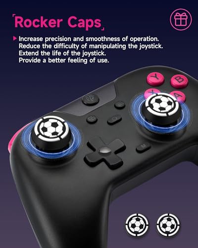 EasySMX Wireless Controller for PC/iPhone/Android/Switch & Steam Deck- Bluetooth Game Controller Gamepad with Hall Effect, RGB Lights, Anti-Drift Controller w 2.4G USB/Bluetooth/Wired 3 Connections - color: gun