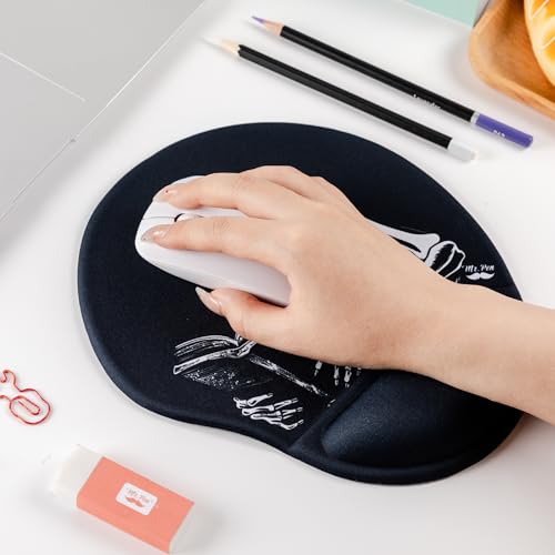Mr. Pen- Ergonomic Mouse Pad with Wrist Rest, Grim Reader Design | Breathable Fabric with Memory Foam Cushion, Non-Slip Rubber Base, Gel Mouse Pad with Wrist Support - color: Grim Reader