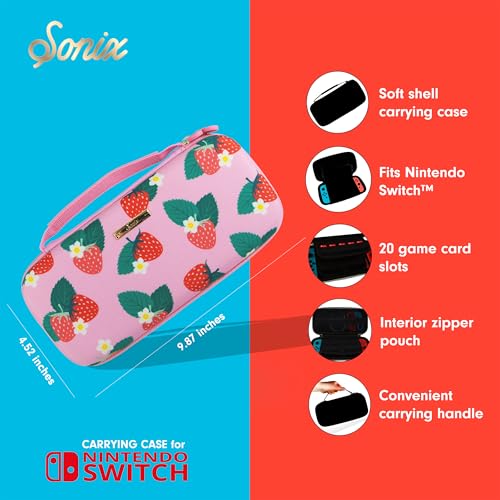 Sonix Carrying Case for Nintendo Switch 1, Protective Travel Case | Wild Strawberries - color: Wild Strawberries