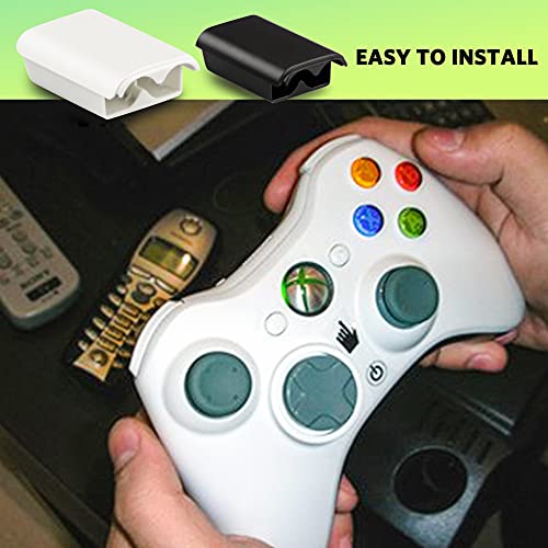 Xahpower Battery Pack Cover for Xbox 360, Replacement Battery Pack Cover Shell Repair Part Compatible with Xbox 360 Wireless Controller(4 Pack, Black, White)