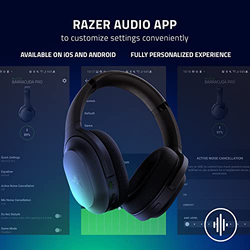 Razer Barracuda Wireless Gaming & Mobile Headset, 2.4GHz + Bluetooth, Black | Integrated Noise-Cancelling Mic, 50mm Drivers, 40 Hr Battery, for PC, PlayStation, Switch 2, Android, iOS - color: Classic Black, size: Standard, style: Barracuda
