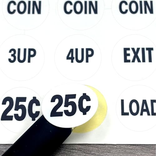 White Arcade Game Button Stickers (24mm/30mm Die-Cut Labels), Compatible with Standard Arcade Game - color: Game Button Labels Stickers White* 4 Pcs