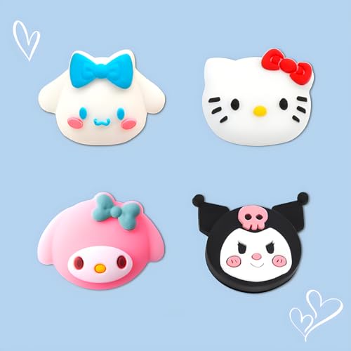 PERFECTSIGHT Cute Thumb Grip Caps for PS5 PS4 Xbox Series X/S Xbox One Switch PRO Controller Steam Deck 4PCS Soft Rubber 3D Thumbsticks Button Joystick Cover Set, Rabbit+Kitty+Dog - color: Multicoloured Sanlio