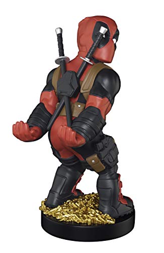 Exquisite Gaming: Marvel: Deadpool Rear View - Original Mobile Phone & Gaming Controller Holder, Device Stand, Cable Guys, Licensed Figure Red