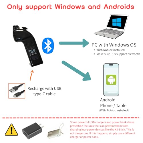 KellyJohn Studio Wireless Game Controller for Roblox on PC & Android | Bluetooth & USB-C controller for PC and Android, compatible with Roblox Games, Responsive Controls, Easy Pairing