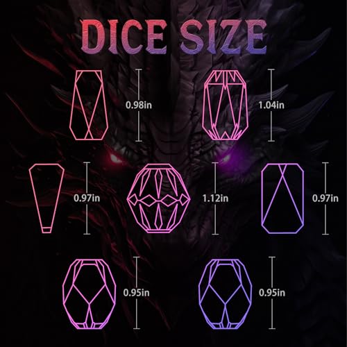 FONVGOGO Metal Dice Set D and D for Dungeons and Dragon, Metal Polyhedral DND Dice with Cardboard Box Unique Cool RPG Dice for Role Playing Tabletop Games Gifts (Black Red) - color: S Black Red