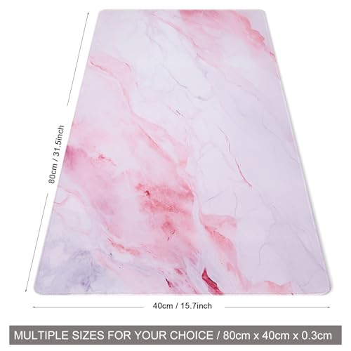 Pink Marble Mouse Pad, DOBAOJIA Cloth Mouse Pad, Large Desk Mat for Keyboard and Mouse, Gaming Mouse Mat, Spill-Proof Surface and Anti-Skid Base, XXL 31.5” x 15.8” 80 x 40cm | DOBAOJIA XXL Gaming Mouse Mat,Desk Mat,PC Mat,Spill Proof Surface and Non-Slip