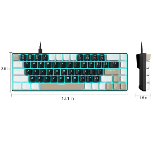 MageGee Portable 60% Mechanical Gaming Keyboard, MK-Box LED Backlit Compact 68 Keys Mini Wired Office Keyboard with Brown Switch for Windows Laptop PC Mac - Black/Coffee Color - color: Brown/Brown Switch