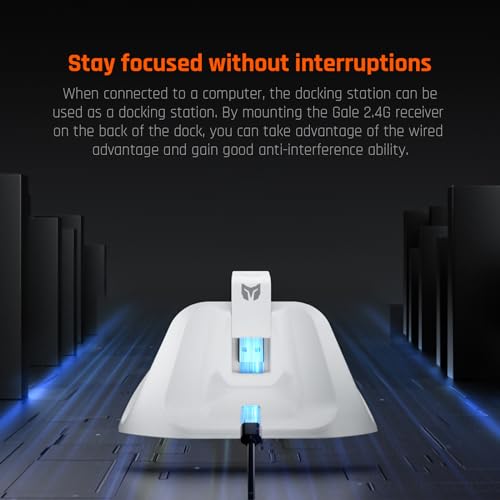 Black Shark BIGBIG WON Gale Wireless Controllers - Motion Aiming, Hall Trigger, 4 Custom Buttons - PC/iOS/Android Gaming Controller with Charging Dock - color: C.GaleSet White