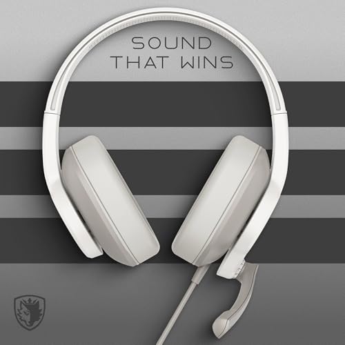 Sades Upower SA-703 Wired Gaming Headset with 40mm Drivers, Omni-Directional Mic, Lightweight Comfort, 3.5mm Dual Plug – Multi-Platform (Grey) - color: Gold