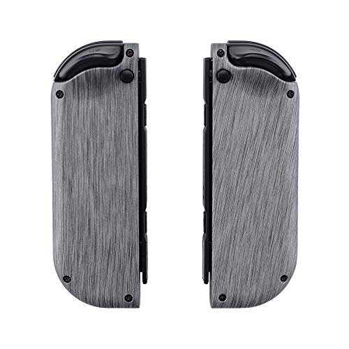 eXtremeRate DIY Replacement Shell Buttons for Nintendo Switch & Switch OLED, Brushed Silver Soft Touch Custom Housing with Full Set Button for Joycon Handheld Controller - Console Shell NOT Included - color: Brushed Silver