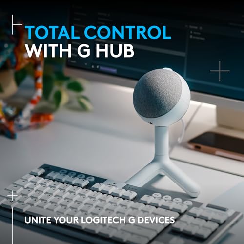 Logitech G Yeti Orb Condenser RGB Gaming Microphone - Off White | LIGHTSYNC, USB Mic for Streaming, Cardioid, USB Plug and Play for PC/Mac - color: Off White