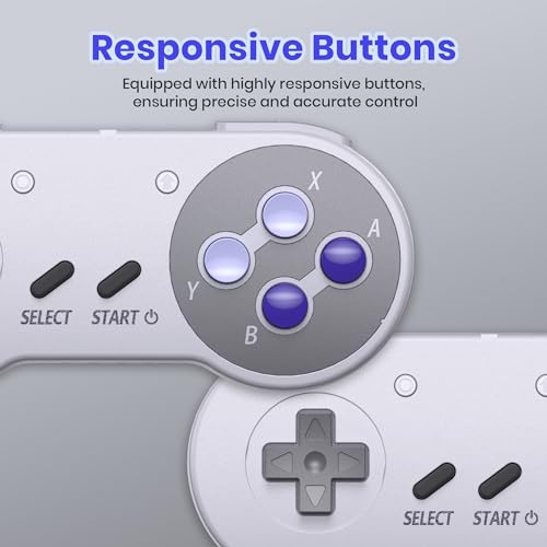 SAFFUN Wireless SNES Controller for SNES & Switch 1/2, PC, Mac (Purple) | (Rechargeable), (Plug & Play), (2.4GHz SNES & USB Receiver), Compatible with Switch Online / Switch OLED, Raspberry Pi - color: Wireless for Switch/SNES Purple