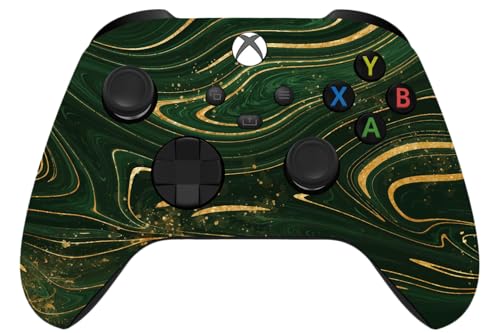 ProControllers LLC Wireless Custom Controller Compatible with PC, Windows 10+, Series X/S & One (Series X/S Green & Gold Swirl) - color: Series X/S Green & Gold Swirl