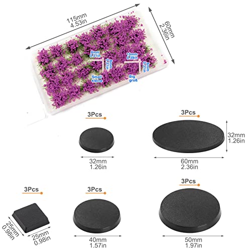 Miniature Vegetation Bushy Shrubs Tuft Flowers with Model Bases War Game DIY Railway Terrain Scenery (G) - color: G