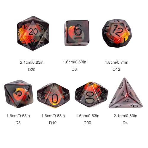 UDIXI 7PCS DND Dice Set Dragon Egg Polyhedral Dice Set for Tabletop Games | Velvet Storage Bag, DM Gift, for Dungeons and Dragons Role Playing Games Board Games - color: Dragon Egg