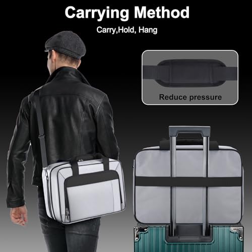 GDNasist Carrying Case Compatible with PS5/PS5 Pro/PS5 Slim, Grey | Travel Thickened Protective Bag Compatible with Playstation 5 Console, Headset, PS5 Controller, Game Discs and Accessories - color: Grey