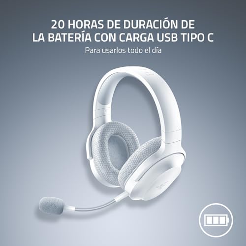 Razer Barracuda X Wireless Gaming & Mobile Headset, 2.4Ghz + BT, White | Bluetooth 5.2, Lightweight, 40mm Drivers, Detachable Mic, 50 Hr Battery - color: White, size: Standard, style: Barracuda X