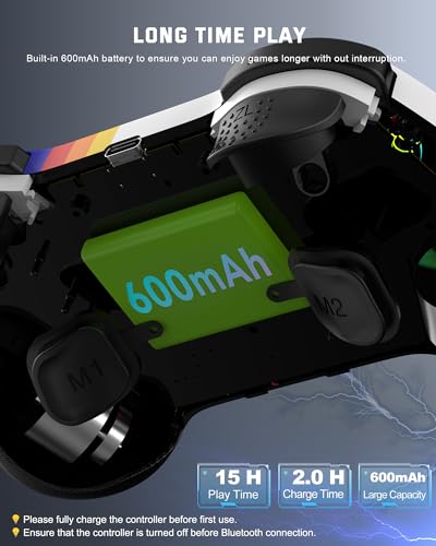 Joso Mobile Gaming Controller for iPad/iPhone/Tablet, Cloud Controller Remote Joystick for iOS/Android, Wireless Switch Controller with Macro Buttons/Hall-Rocker/Hall-Trigger - Starry Star White - color: Starry Star White