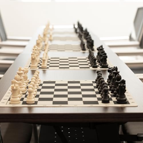 A&A Chess Set - 15''x15'' Foldable Silicone Chessboard and 3.25'' King Height Weighted Plastic Staunton Pieces with Carrying Case for Portable Travel