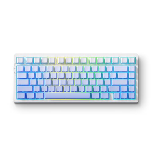 MCHOSE G75 PRO 75% Wireless Mechanical Keyboard, TKL Keyboards Tri-Mode BT5.0/2.4GHz/USB-C, Hot Swap Custom Creamy Keyboards Linear Switch, Double Shot PBT Keycaps RGB LED Backlit, Glacier Gradient - color: Glacier Gradient