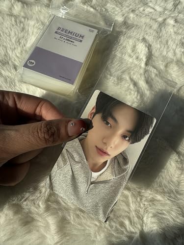 Kpop Photocard Sleeves Clear Polypropylene Card Protector for Albums Photocards, PVC Free and Acid Free, 100 Sleeves per Pack (57x88mm)
