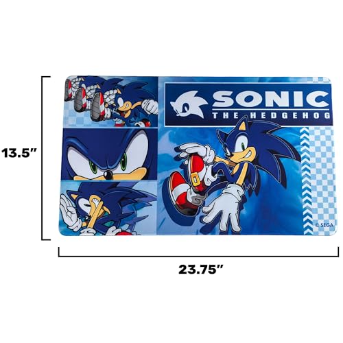 KESS: Sonic: Playmat - Modern Sonic - 23.75 x 13.5 Neoprene, Non-Slip, Tabletop Accessory, Comfort & Protection, Card-Board-Dice-RPG Games, Mouse Pad - style: Modern Sonic
