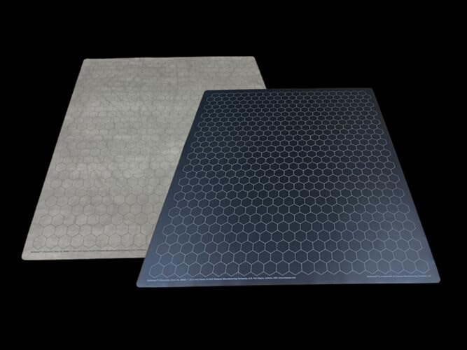 Chessex Play Mat – Mat: 1” Hex 2 Sided Black/Grey Battle mat Two Colour Playmat – Smooth & Tough – Compatible with Tabletop RPGs – Accessories for Game Night