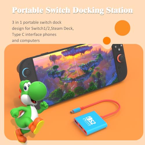 Switch 2 Docking Station for Nintendo,Switch 2 Dock Adapter Compatible Switch2/OLED/Steam Deck Support 4K60HZ Switch2 TV Dock Mode with HDMI2.0,Portable Nintendo Switch2 Docking Station for Switch2/1 - size: S2/1 Updated Version