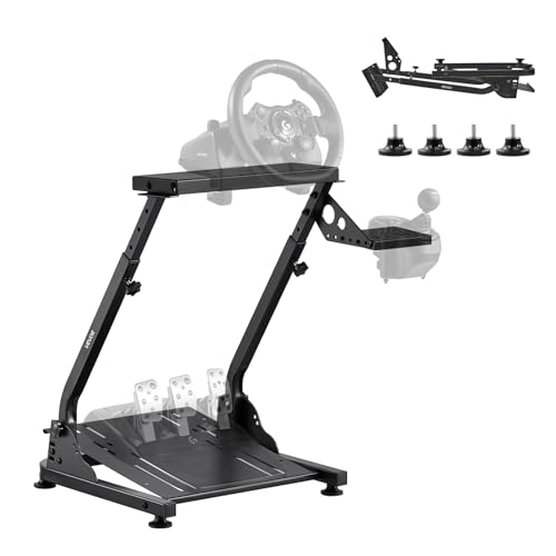 VEVOR Racing Wheel Stand, Adjustable & Foldable Simulator Stand for Logitech G29 G27 G920 G923, Thrustmaster T300RS T300GT T248 TS-PC TSXW Gaming Cockpit,Pedals Simulator NOT Included | Fit for Logitech G29 G27 G920 G923, Thrustmaster T300RS T300GT T248 T