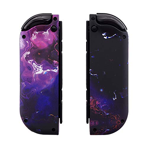 eXtremeRate DIY Replacement Shell Buttons for Nintendo Switch & Switch OLED, Surreal Lava Soft Touch Custom Housing with Full Set Button for Joycon Handheld Controller - Console Shell NOT Included - color: Surreal Lava