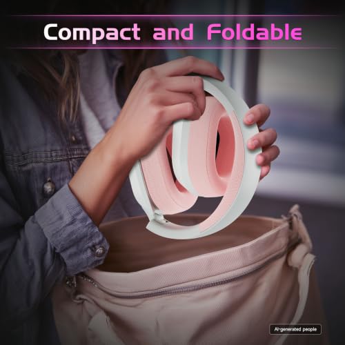 Gvyugke Wireless Gaming Headset for Xbox Series X/S, Xbox One, PS5, PC, Bluetooth 6.0 Gaming Headphones with Flip-to-Mute Noise-Canceling Mic, 70-Hour Playtime, Foldable, 3D Surround Sound - Pink - color: Pink
