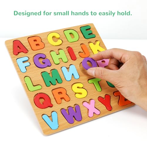 Alphabet Wooden Puzzles for Toddlers 3-5, Pack of 3 ABC, Number and Shape Puzzle, Preschool Educational Learning Toys with Puzzle Board & Letter Blocks for Girls Boys Ages 3 4 5 Years Old - color: Standard 3-pack