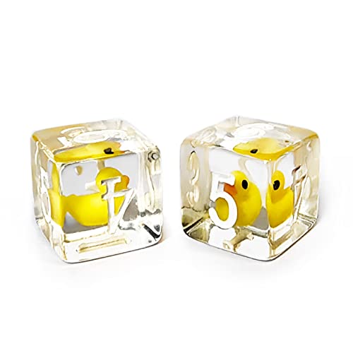 Bescon Yellow Duck 6 Sides Dice Set 6pcs Set in Brick Box, 16MM Yellew Duck D6 6pcs