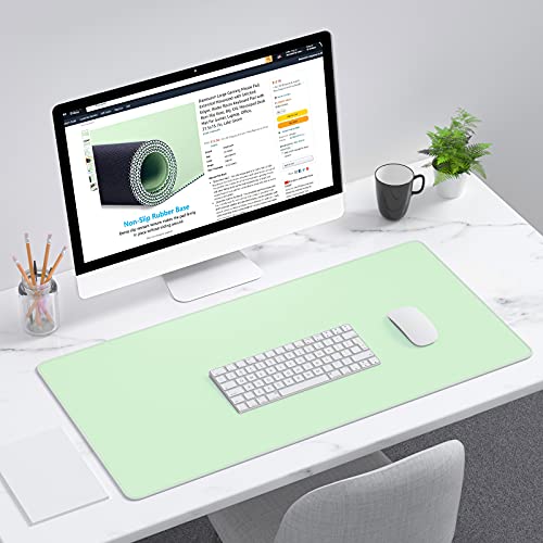 Dapesuom Large Gaming Mouse Pad, Extended Mouse Mat with Stitched Edges, Full Size Keyboard Pad with Non-Slip Base, Big XXL Computer Desk Mats for Gamer, Laptop, Office, 31.5 x 15.7in, Lake Green - color: Lake Green, size: 31.5L x 15.7W inches