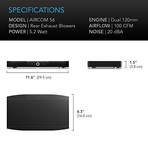 AC Infinity AIRCOM S6, Quiet Cooling Blower Fan System 12" Rear-Exhaust | Designed for Receivers, Amps, DVR, AV Cabinet Components - size: 12" Rear-Exhaust, style: Speed Controller