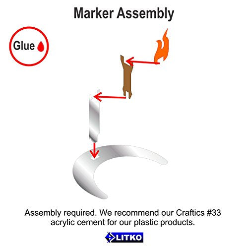 LITKO Light Bearer | Compatible with D&D & Pathfinder | Amber Torch | Set of 3 | Cradles 25mm (1-inch) round base | Laser-cut fluorescent flame | RPG dungeon & crypt marker | Glue assembly - style: Torch Bearer