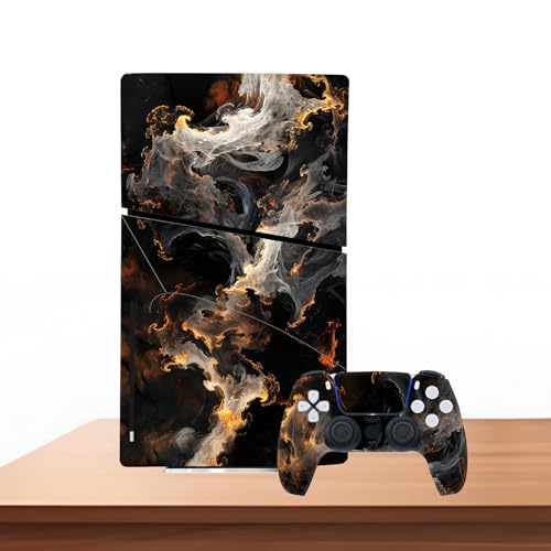 Console Skin Sticker Wrap Compatible with PS5 Slim Disc (Gold) | Protective Vinyl Decal, Game Controller Cover - color: Gold