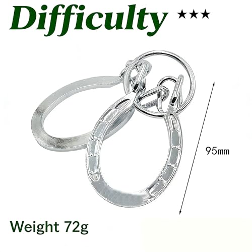 MAGIKON Traditional Brain Teaser, Classical Metal Horseshoe Puzzle Silver | Metal, silver finish, 4x2.5x1.5in, interlocking, logic puzzle, for kids adults, focus training