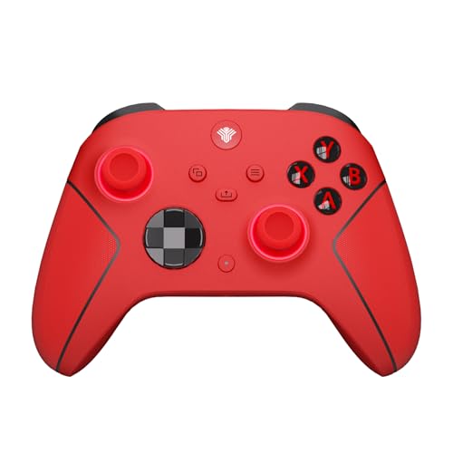 YUYIU 2.4GHz Controller with 7 Colors RGB Light for Xbox Controller, Xbox One Series X|S,Consoles,Steam PC Windows, with 1000mAh Battery/Dual Vib-ration/Turbo/Programmable, 3.5mm Audio Jack (RED) - color: RED