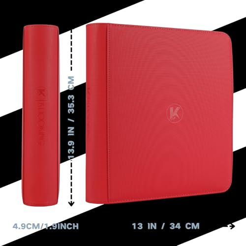 1200+ Pockets Trading Card Binder, 12-Pocket Card Ablum Compatible with MTG,Sports Cards & Other Standard Size Trading Card (RED) - color: Card Binder 12 Pocket Navy Red