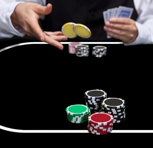 nuveti 63 x 31 Foldable Texas Poker Card Tabletop Layout Portable Anti-Slip Rubber Board Game Mat Poker Table Mat 8-10 Players Texas Hold'em Poker Mat - color: 63 X 31 Inch Heiwuzuoweikuan