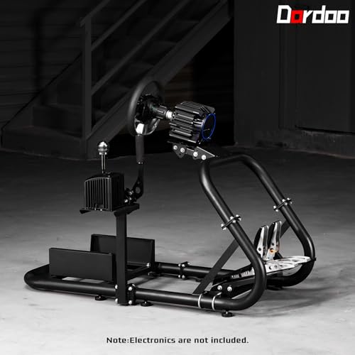 Dardoo Racing Simulator Cockpit Frame Fit for Logitech G27 G920 G923 G29, for Thrustmaster T300 T500, for Fanatec,Adjustable Driving Wheel Stand, Not Included Wheel,Pedal,Handbrake,Shifter & Seat