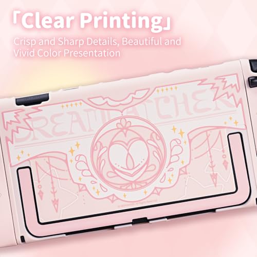 Geekshare Protective Case Set Compatible with switch 2, PC Back Plate with Silicone Joysticks Covers, Includes 2 Thumb Grips, Waterproof Protection - Star Wing Series (Pink) - color: Star Wing, size: For Switch 2