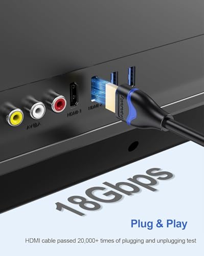 Short HDMI Cable 2FT, 4K HDMI Cable 2 Foot High Speed HDMI 2.0 Cord 4K@60Hz, 2K@144Hz, 1080P@240Hz, HDR, 3D, ARC for TV Box, Switch, Laptop, HDTV, Monitor, PS5/PS4, Xbox - size: 2FT