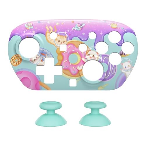 eXtremeRate DIY Replacement Faceplate Shell for Nintendo Switch 2 Pro Controller, Custom Front Housing Case, Thumbsticks and Screwdriver Tools for Switch 2 Pro Controller - Donut Odyssey - color: Donut Odyssey