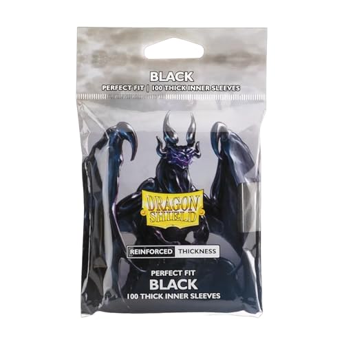 Dragon Shield - Standard Perfect Fit Thick Inner Sleeves - (100 Sleeves) - Black - color: Sealable Inner Black, size: Standard Size