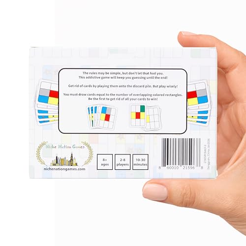Niche Nation Games Overlap - Award-Winning Deceptively Simple Strategy Card Game for Adults and Families - 2 Player Game or Up to 8 Players - Easy to Learn Mensa Recommended Brain Game